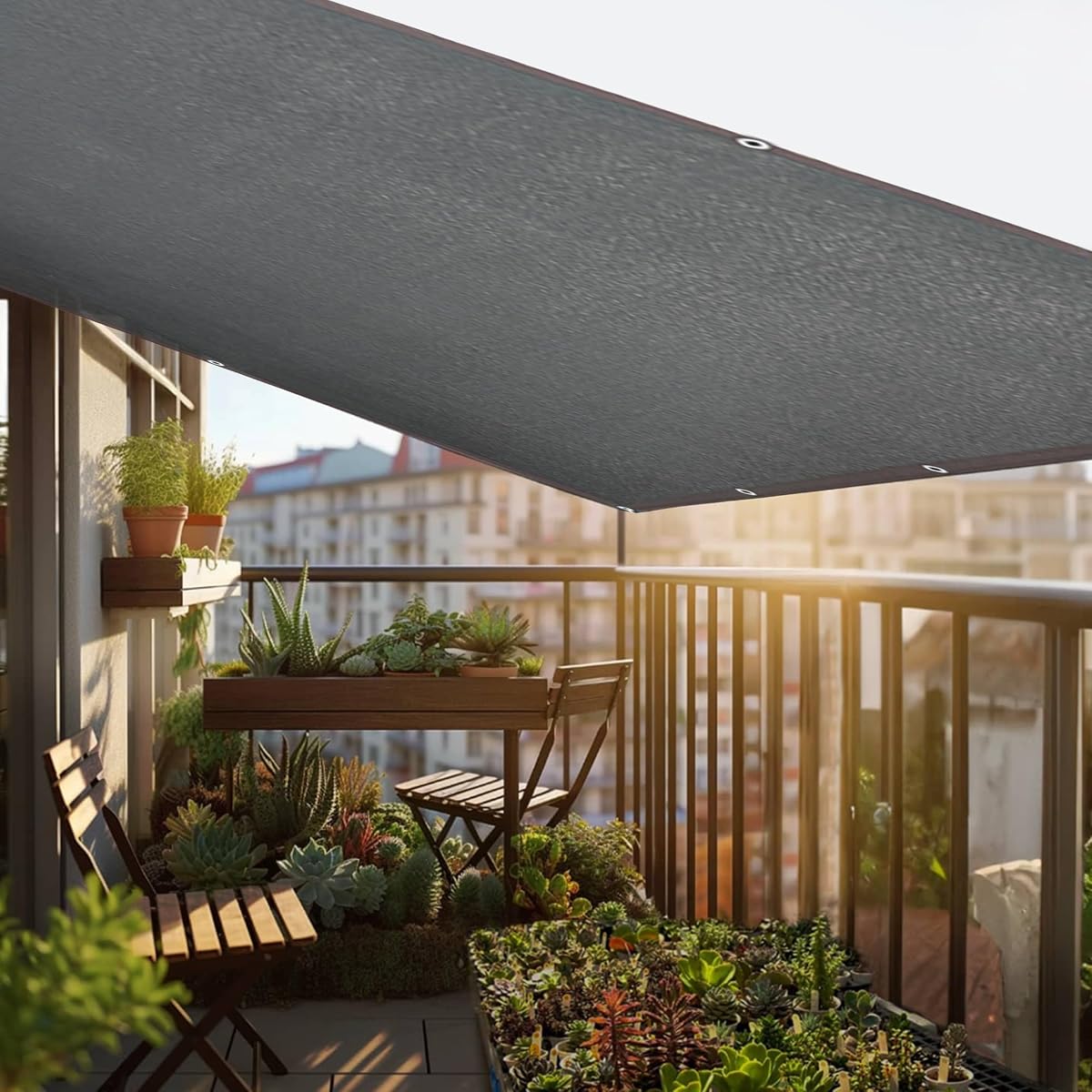 winemana 50% Black Shade Cloth, 6.6 x 10 FT Durable Mesh Tarp with Grommets, Garden Sunblock Shade Cloth Shading Antifreezing for Plants Cover, Greenhouse, Barns Kennel, Patio, Tomatoes - imagen de detalle 6