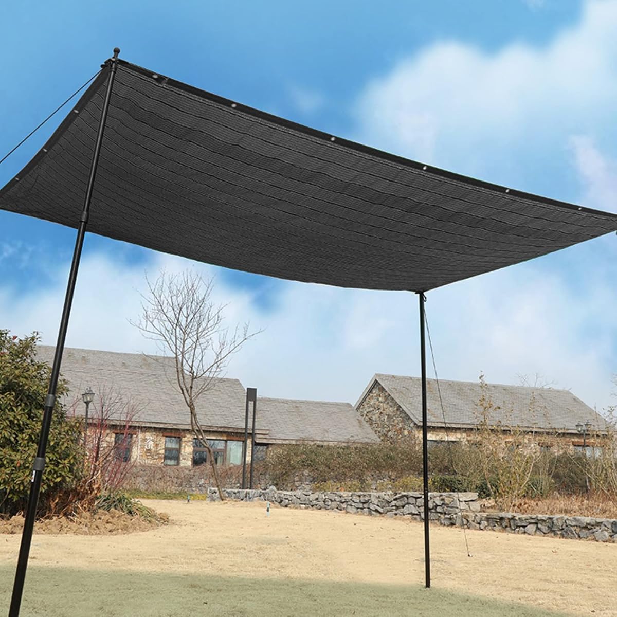 winemana 50% Black Shade Cloth, 8 x 20 FT Durable Mesh Tarp with Grommets, Garden Sunblock Shade Cloth Shading Antifreezing for Plants Cover, Greenhouse, Barns Kennel, Patio, Tomatoes - imagen de detalle 5
