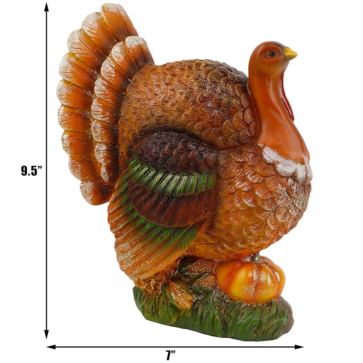 winemana Thanksgiving Resin Turkey Table Decorations, 9.5" Tall - imagem de detalhe 2