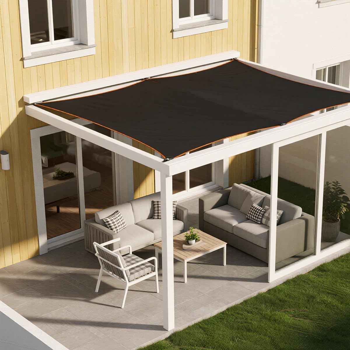winemana 90% Shade Cloth, Dog Kennel Shade Cover, 20 x 20 FT Sturdy Durable Sunblock Shade Mesh Tarp with Grommets for Patio Plants Greenhouse Chicken Coop Porch - imagem de detalhe 5
