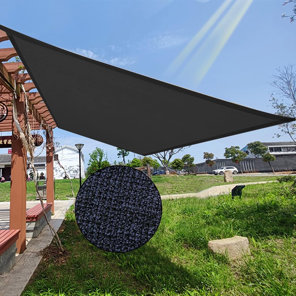 winemana 90% Shade Cloth, Dog Kennel Shade Cover, 12 x 6 FT Sturdy Durable Sunblock Shade Mesh Tarp with Grommets for Patio Plants Greenhouse Chicken Coop Porch - imagem de detalhe 4