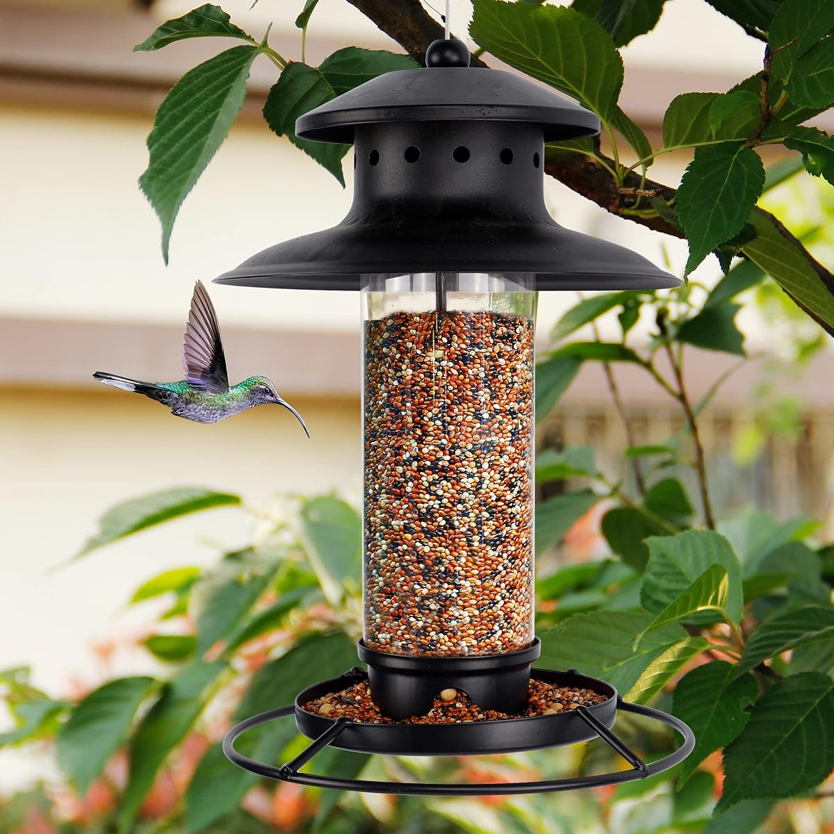 winemana Hanging Wild Bird Feeder, 1.2 lb Metal Shaped with Roof Outside Decoration, Perfect for Attracting Birds on Garden Yard - imagem de detalhe 5