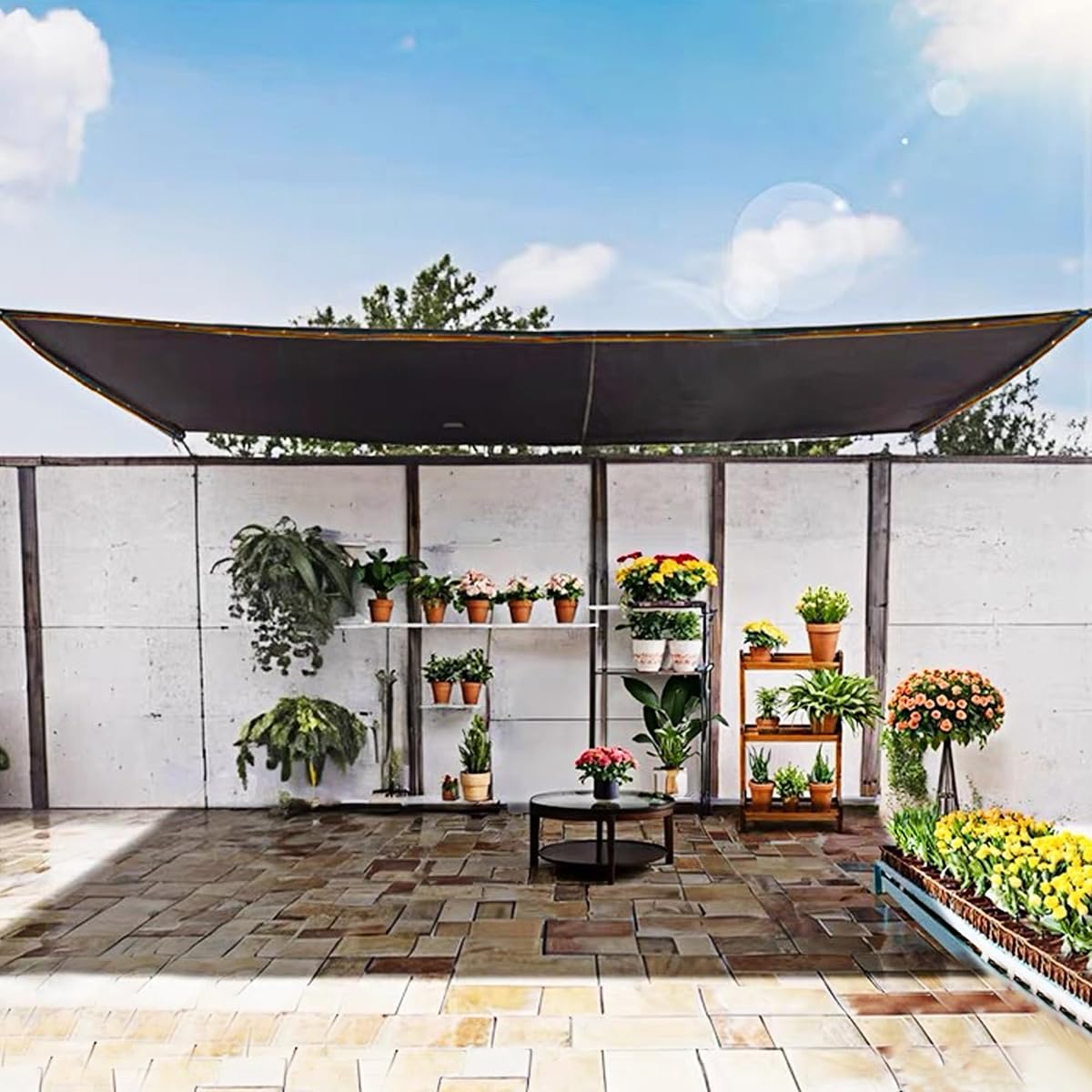 winemana 90% Shade Cloth, Dog Kennel Shade Cover, 3.3 x 6.6 FT Sturdy Durable Sunblock Shade Mesh Tarp with Grommets for Patio Plants Greenhouse Chicken Coop Porch - imagen de detalle 6
