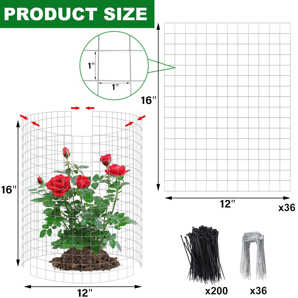 winemana 12 Set Plant Protectors from Animals, Plant Cages for Outdoor - imagem de detalhe 2