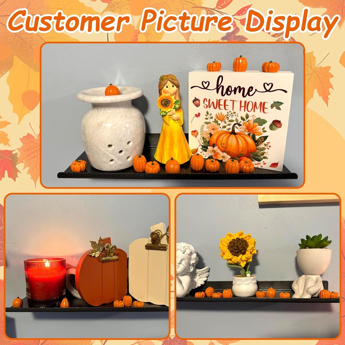 winemana 80Pcs Mini Pumpkins for Crafts, Fall Decorations for Home, Orange - 细节图 3