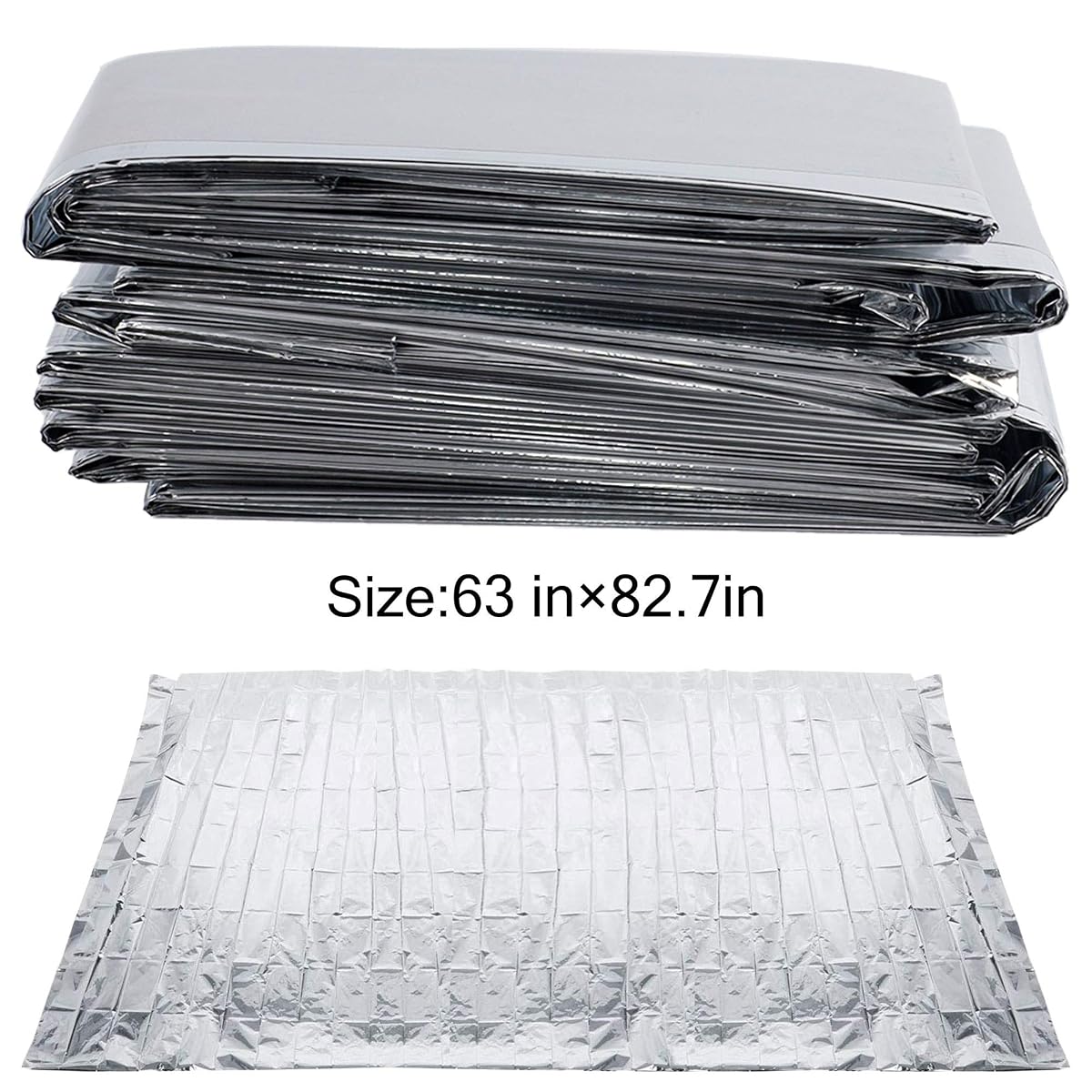 winemana 6 Pack Large High Silver Reflective Mylar Film, 83x 63 in, High Reflectivity, Keep Warm, 100% Environmentally Safe, Perfect for Plant Growth, First Aid, Marathon, Camping, Outdoor Survival - imagen de detalle 1