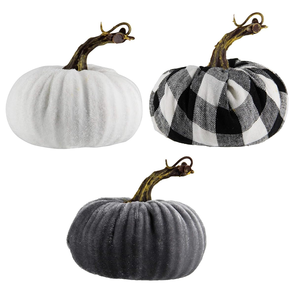 winemana 6 Pcs Thanksgiving Decorations Artificial Pumpkins, Foam Lint Pumpkins 3 Colors Fall Friendsgiving Decor for Home Kitchen Table Party Indoor Outdoor Harvest Day - 细节图 1