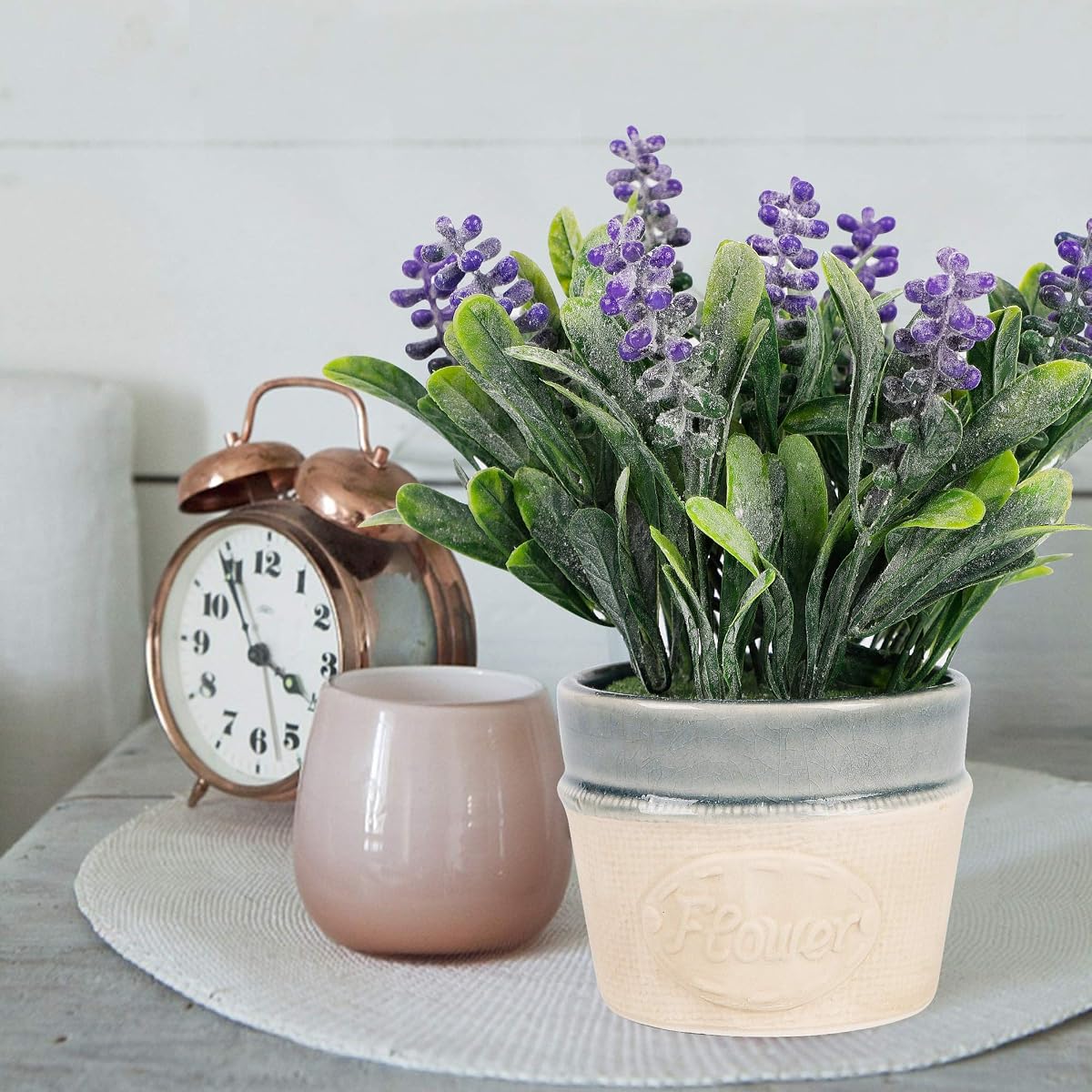 winemana Artificial Lavender Potted Plants, 9 X 8 X 3.8 in, Faux Flower Modern Farmhouse Decor, Country Decor, Plump Particles, Durable for Lawn Home Office Indoor Outdoor - 细节图 5