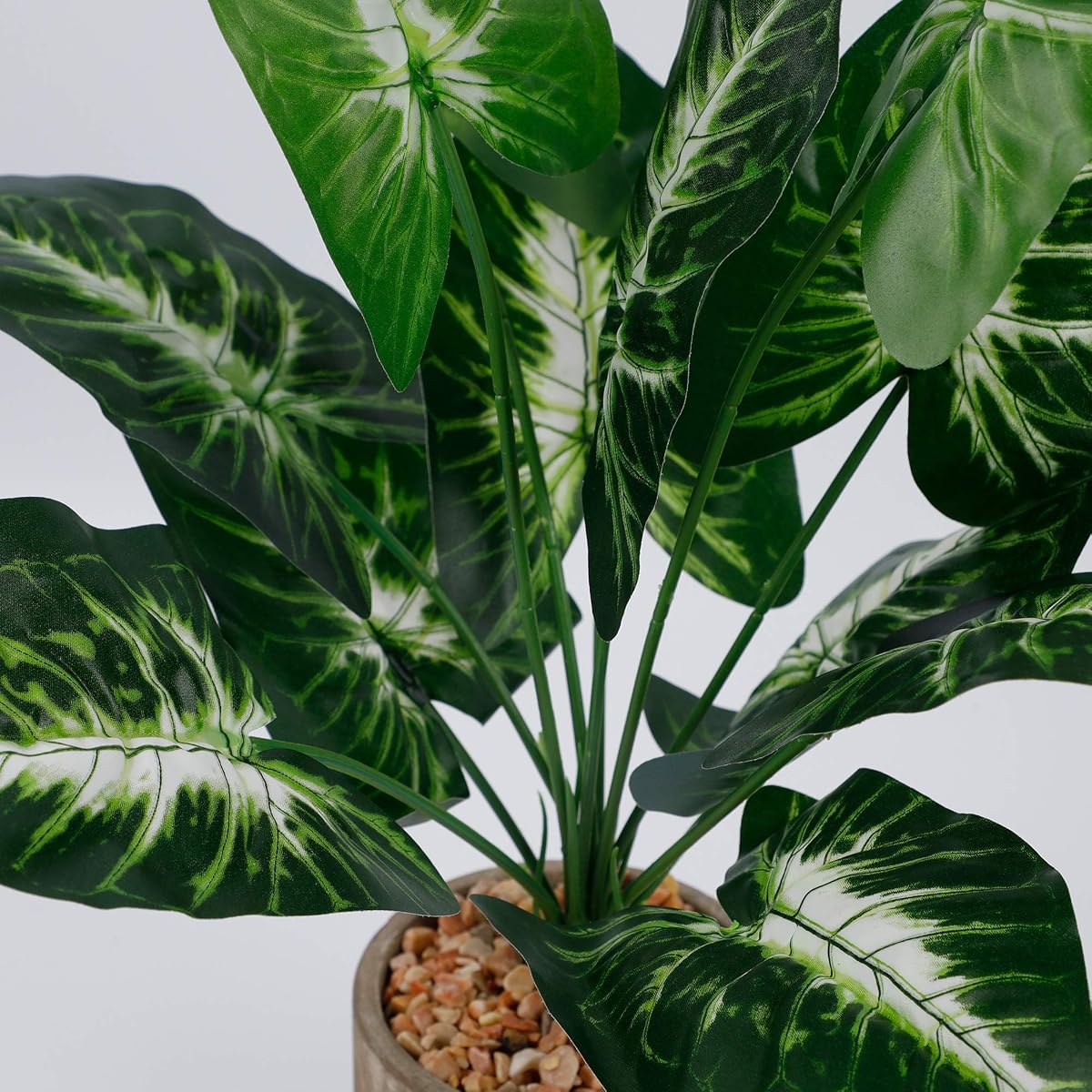 winemana 18" Artificial Potted Green Leaf Plants in Pot, Fake Small Houseplants for Indoor, Home, Living Room, Office, Tabletop, Desk - detail image 3