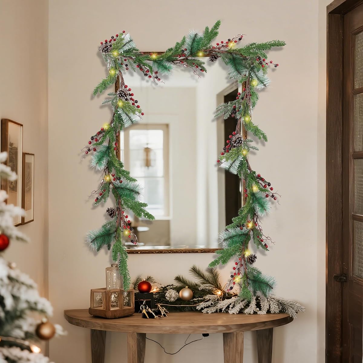 winemana 6 FT Pre-lit Artificial Christmas Garland with Lights for Mantle - imagem de detalhe 4