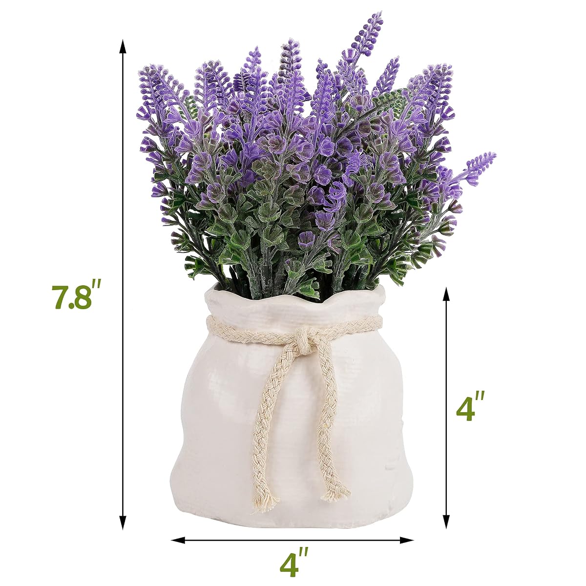 winemana Artificial Lavender Plant in Pot, 7.8" x 4" x 4" Purple Fake Flowers Table Décor for Bedroom Office Home Rustic Indoor Decoration (Light Purple) - imagem de detalhe 2