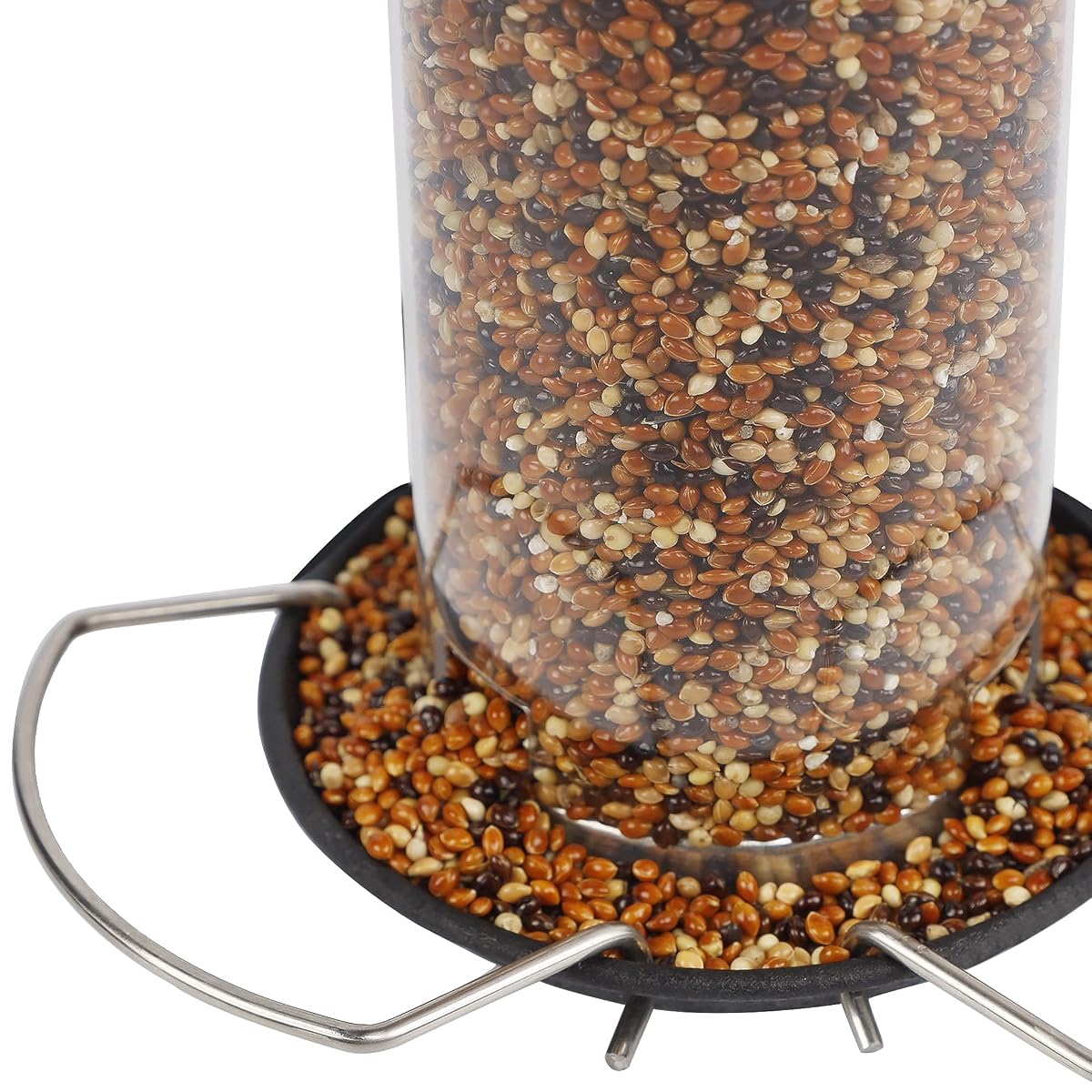 winemana Bird Feeders for Outside Hanging, Bird Seed Feeder for Wild Birds, Squirrel-Proof, Black Bird Feeder for Yard Garden Outdoor - 细节图 3
