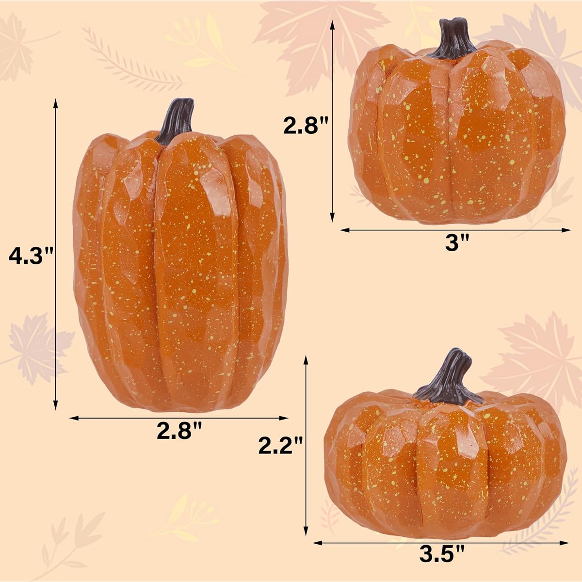 winemana Pumpkins Fall Decor Set of 3, Orange - detail image 2
