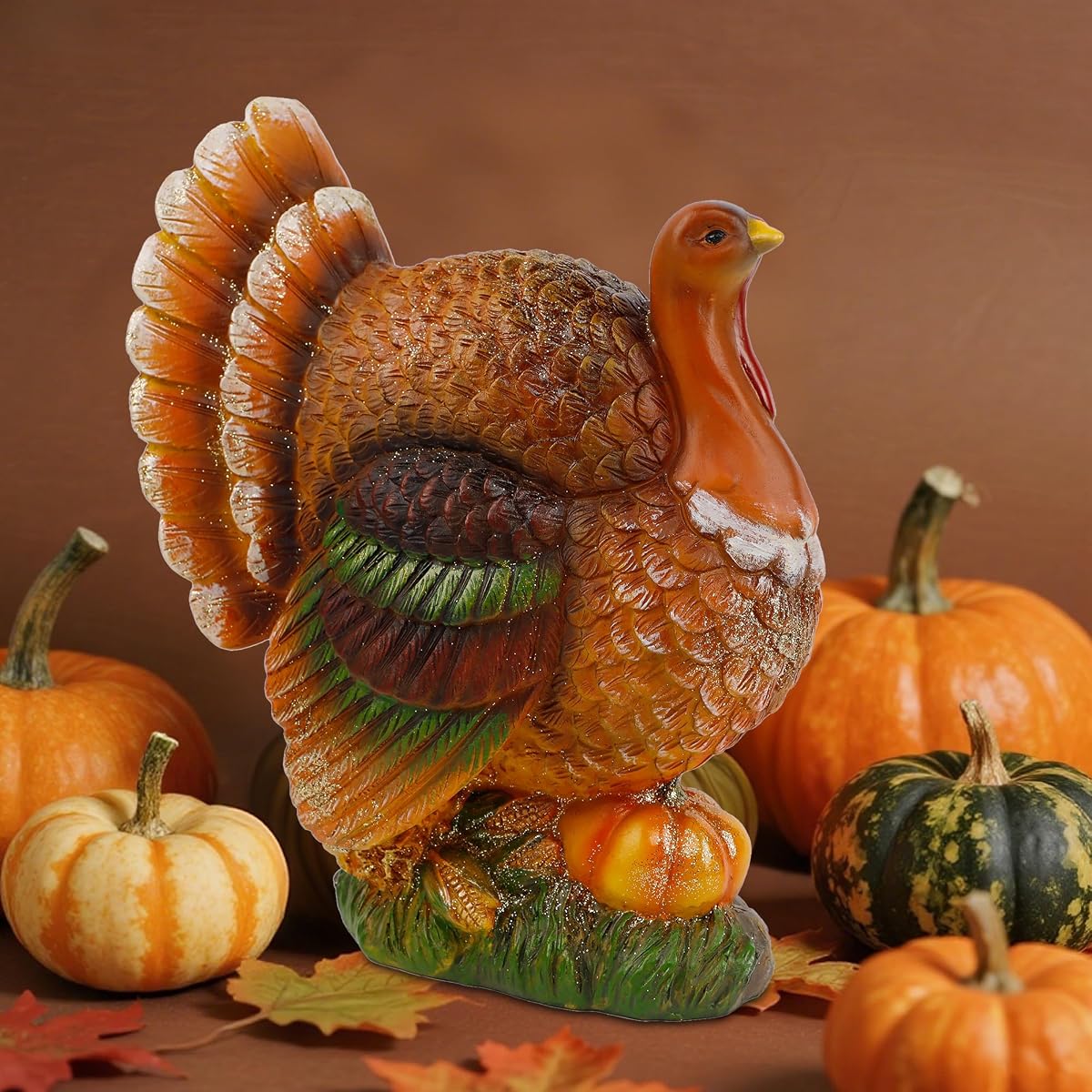 winemana Thanksgiving Resin Turkey Table Decorations, 9.5" Tall - imagem de detalhe 3