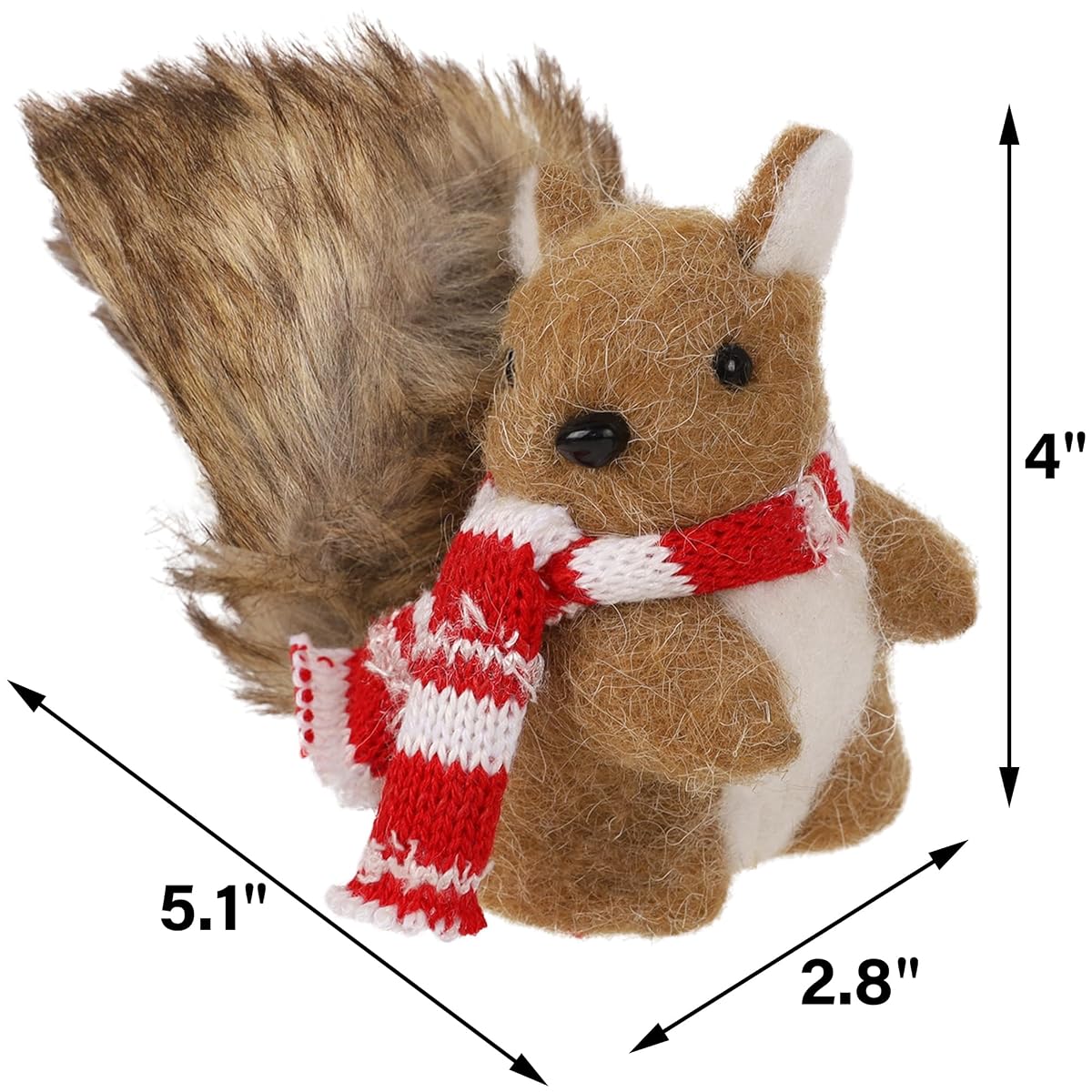winemana Christmas Squirrel Table Decor, Set of 2 Squirrel Ornaments Woodland Animals Figurine with Scarf Christmas Winter Holiday Decorations for Indoor Home Mantle Office Xmas Gifts - imagen de detalle 2