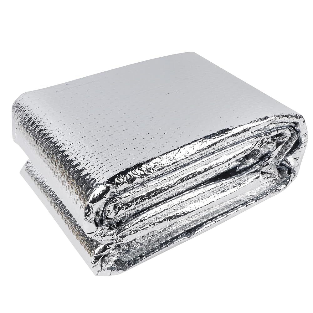 winemana Window Insulation Roll, 24IN x 15FT Reflective Heat Shield Bubble Film, Double-Sided Aluminum Foil Insulation, Weatherproof Garage Door Cover for Windows, RV, Basement, Winter & Summer