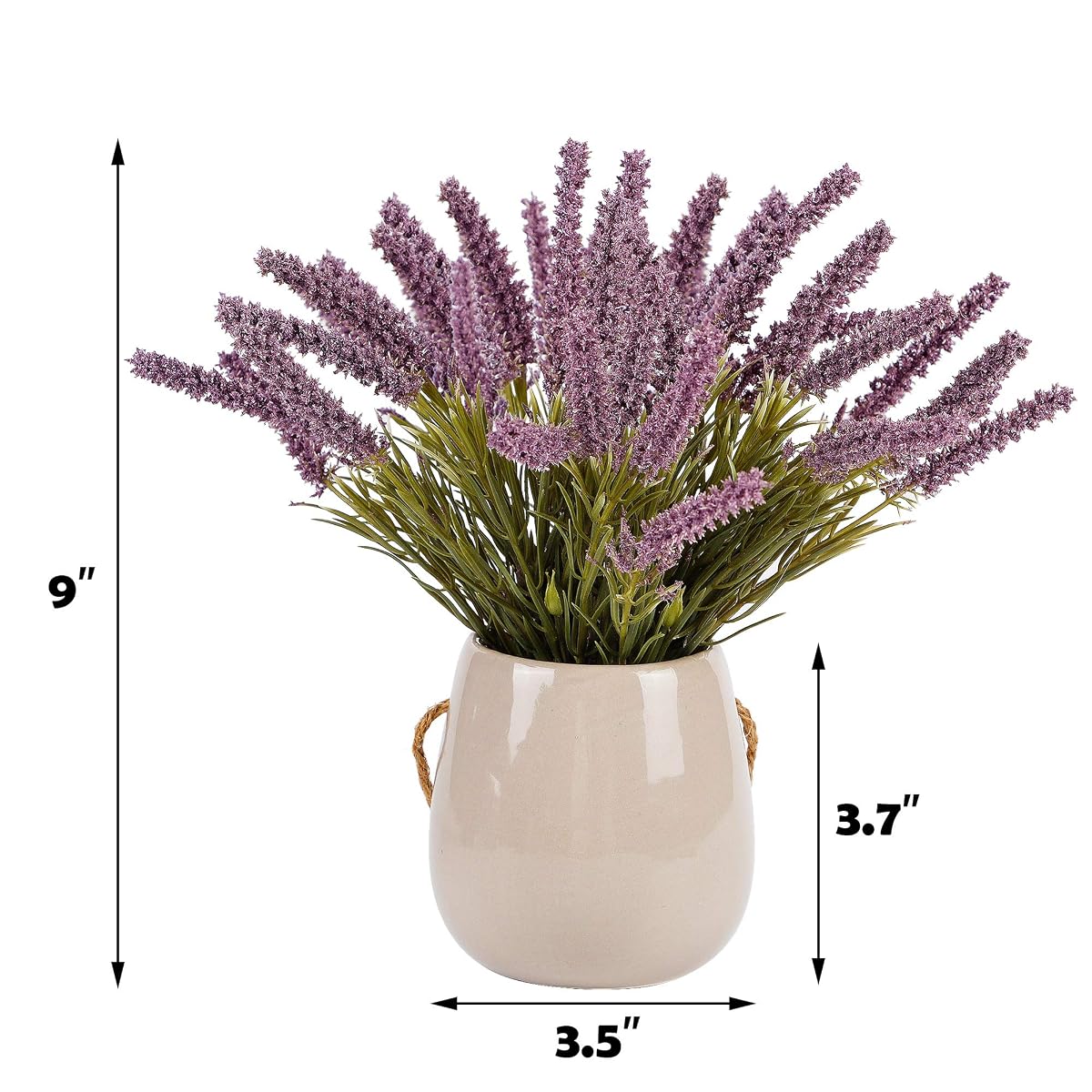 winemana Artificial Lavender Potted Plants with Rope, 9 X 3.7 X 3.7 in, Faux Flower Modern Farmhouse Decor, Easy to Hang, Durable for Home, Bathroom, Coffe Table, Lavender Room, Indoor Outdoor - imagen de detalle 1