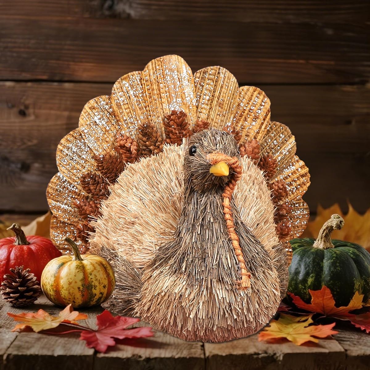 winemana Sisal Turkey Figurine – Thanksgiving Table Decorations Indoor - detail image 6