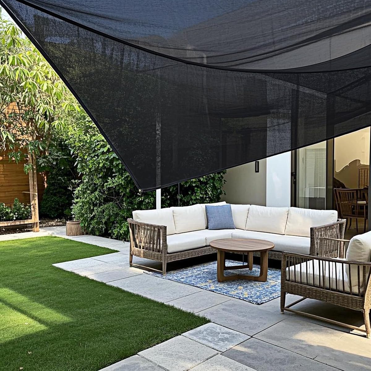 winemana Black Shade Cloth 50%, 6.6x20 FT Mesh Tarp - Garden Shade for Greenhouse, Patio, Vegetables, Plants Cover and Chicken Coops, Sun Shade Net for Outdoor Protection with Reinforced Grommets - imagem de detalhe 1