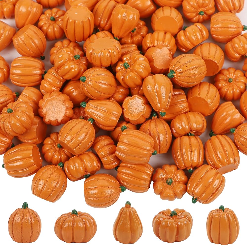winemana 80Pcs Mini Pumpkins for Crafts, Fall Decorations for Home, Orange