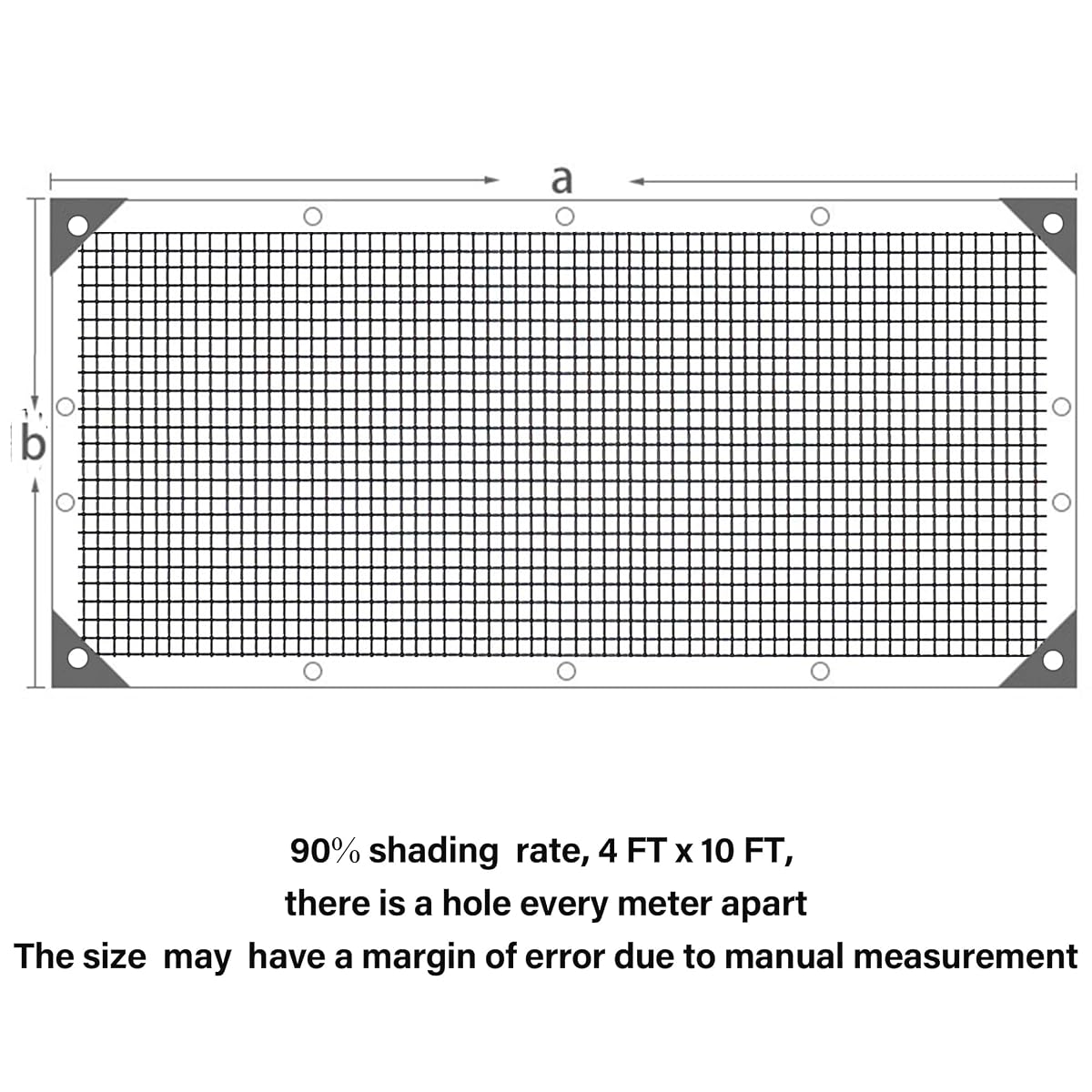 winemana 90% Shade Cloth for Garden- 4x10 FT Breathable Mesh Tarp for Vegetables & Plants, Outdoor Patio Sun Shade with Grommets - Chicken Coop, Dog Kennel Cover - imagem de detalhe 1