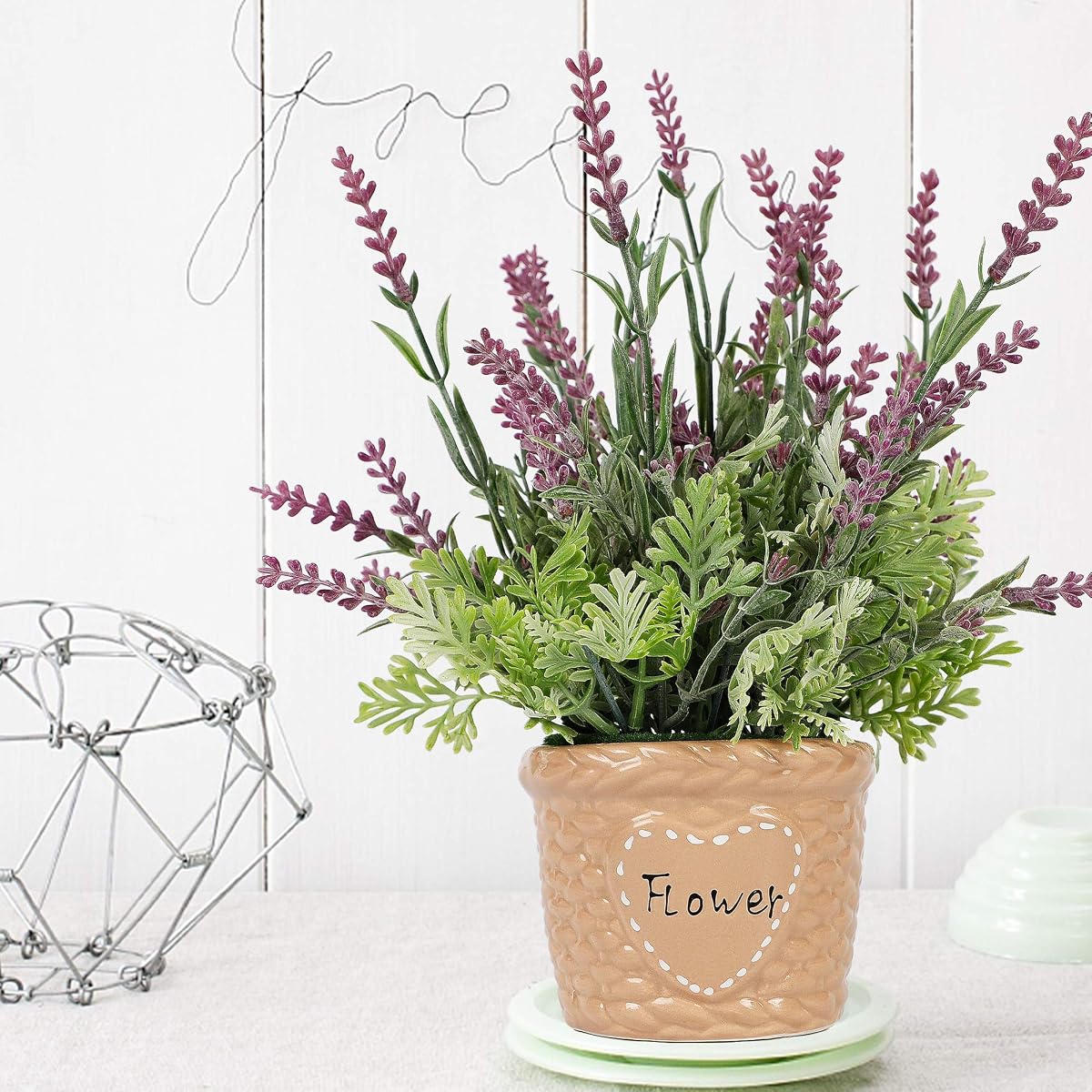 winemana Artificial Lavender Potted Plants, 12 X 3 X 3 in, Faux Flower Modern Farmhouse Decor, Country Decor, Durable for Home, Bathroom, Coffe Table, Lavender Room, Indoor Outdoor - imagem de detalhe 5