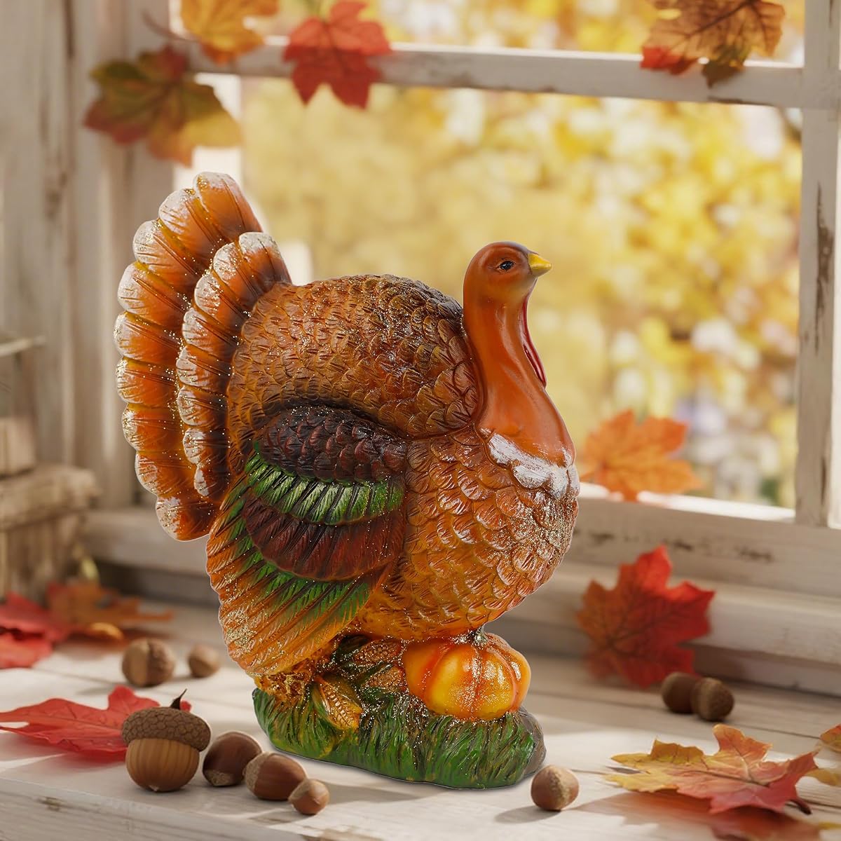 winemana Thanksgiving Resin Turkey Table Decorations, 9.5" Tall - imagem de detalhe 5