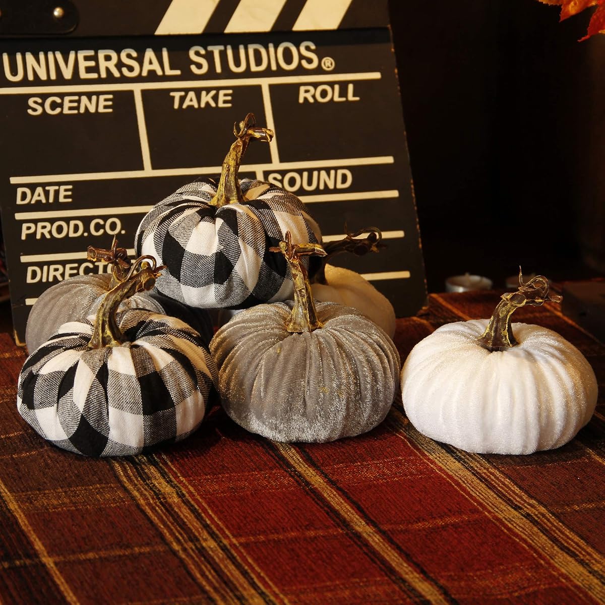 winemana 6 Pcs Thanksgiving Decorations Artificial Pumpkins, Foam Lint Pumpkins 3 Colors Fall Friendsgiving Decor for Home Kitchen Table Party Indoor Outdoor Harvest Day - 细节图 4