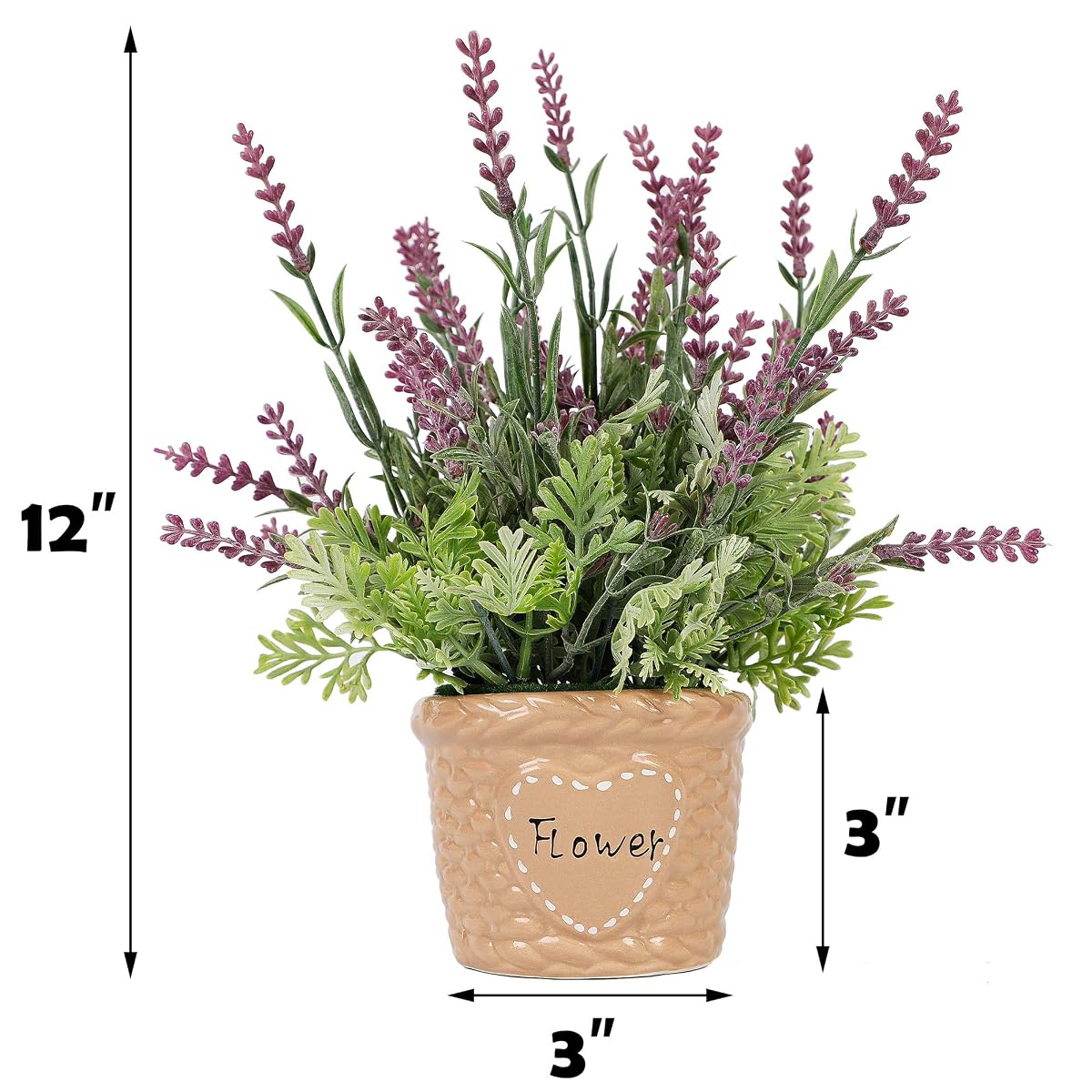 winemana Artificial Lavender Potted Plants, 12 X 3 X 3 in, Faux Flower Modern Farmhouse Decor, Country Decor, Durable for Home, Bathroom, Coffe Table, Lavender Room, Indoor Outdoor - imagem de detalhe 1