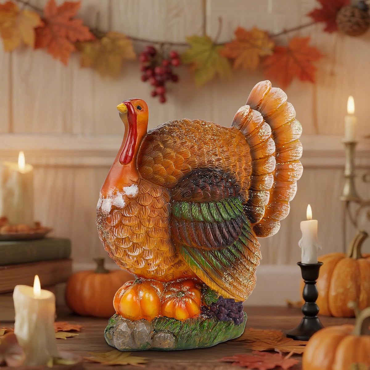 winemana Thanksgiving Resin Turkey Table Decorations, 9.5" Tall - imagem de detalhe 4