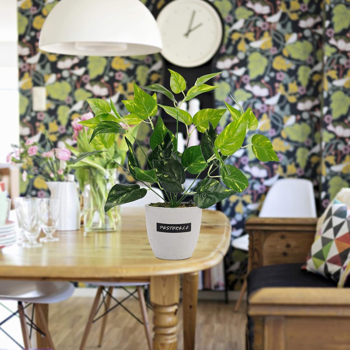 winemana 13.4 inches Artificial Potted Greenery Green Leaf Plants Small Plants for Office Desk Indoor Outdoor Decoration - imagen de detalle 3