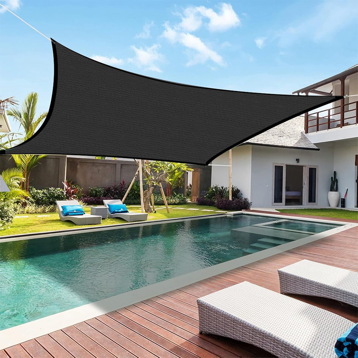winemana 50% Black Shade Cloth, 10 x 12 FT Durable Mesh Tarp with Grommets, Garden Sunblock Shade Cloth Shading Antifreezing for Plants Cover, Greenhouse, Barns Kennel, Patio, Tomatoes - imagem de detalhe 4