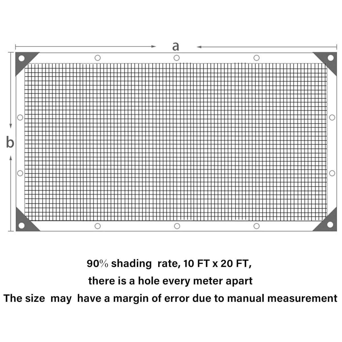 winemana 10x20ft Shade Cloth 90% UV Mesh Tarp Dog Kennel Cover Sun Shade - imagem de detalhe 1