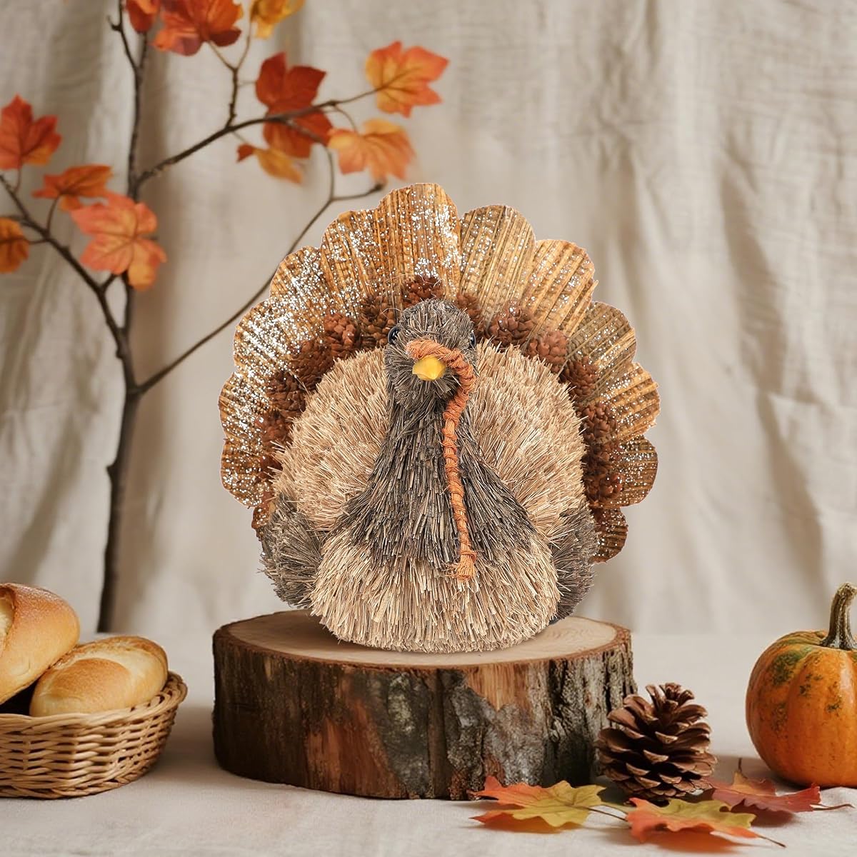 winemana Sisal Turkey Figurine – Thanksgiving Table Decorations Indoor - detail image 3