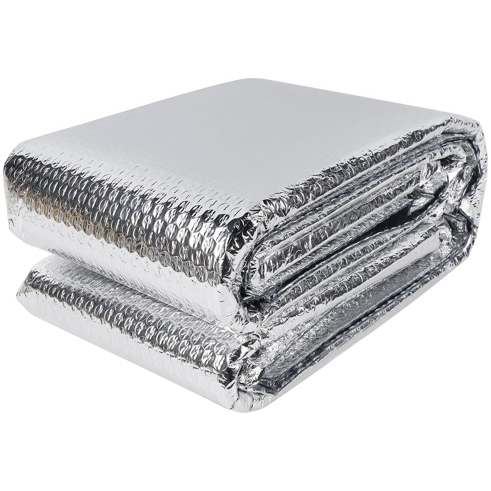 winemana Window Insulation Roll, 24IN x 20FT Reflective Heat Shield Bubble Film, Double-Sided Aluminum Foil Insulation, Weatherproof Garage Door Cover for Windows, RV, Basement, Winter & Summer
