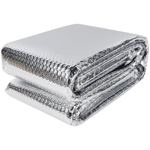 winemana Window Insulation Roll, 24IN x 20FT Reflective Heat Shield Bubble Film, Double-Sided Aluminum Foil Insulation, Weatherproof Garage Door Cover for Windows, RV, Basement, Winter & Summer