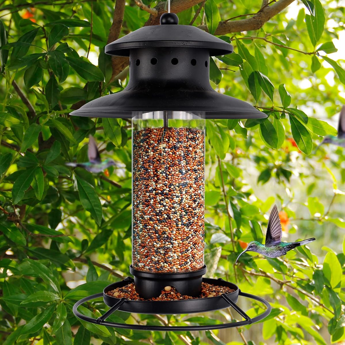 winemana Hanging Wild Bird Feeder, 1.2 lb Metal Shaped with Roof Outside Decoration, Perfect for Attracting Birds on Garden Yard - imagem de detalhe 6
