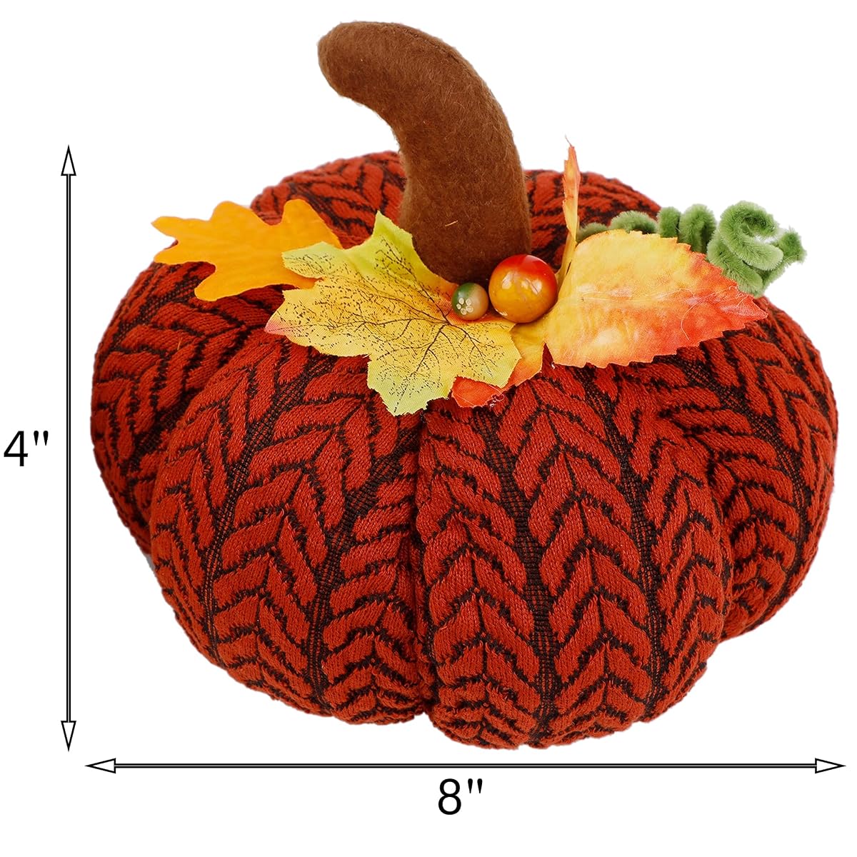winemana Thanksgiving Decorations 2 Pack Artificial Pumpkins, Knit Wool Pumpkin Large Tabletop Centerpieces for Autumn Fall Home Kitchen Office - imagen de detalle 1