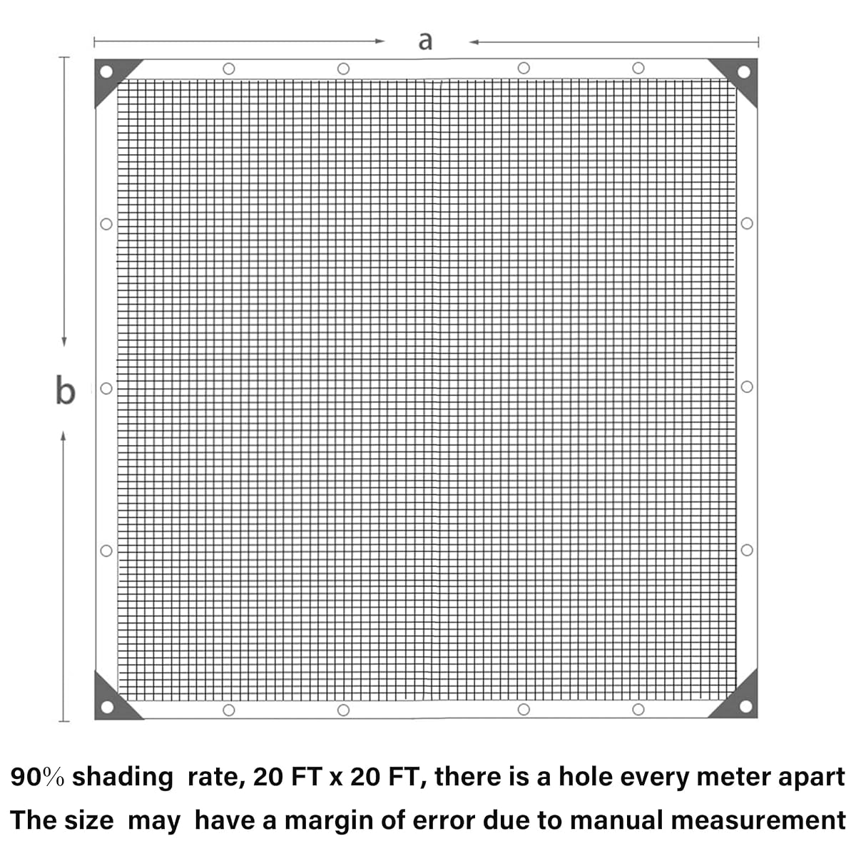 winemana 90% Shade Cloth, Dog Kennel Shade Cover, 20 x 20 FT Sturdy Durable Sunblock Shade Mesh Tarp with Grommets for Patio Plants Greenhouse Chicken Coop Porch - imagem de detalhe 1