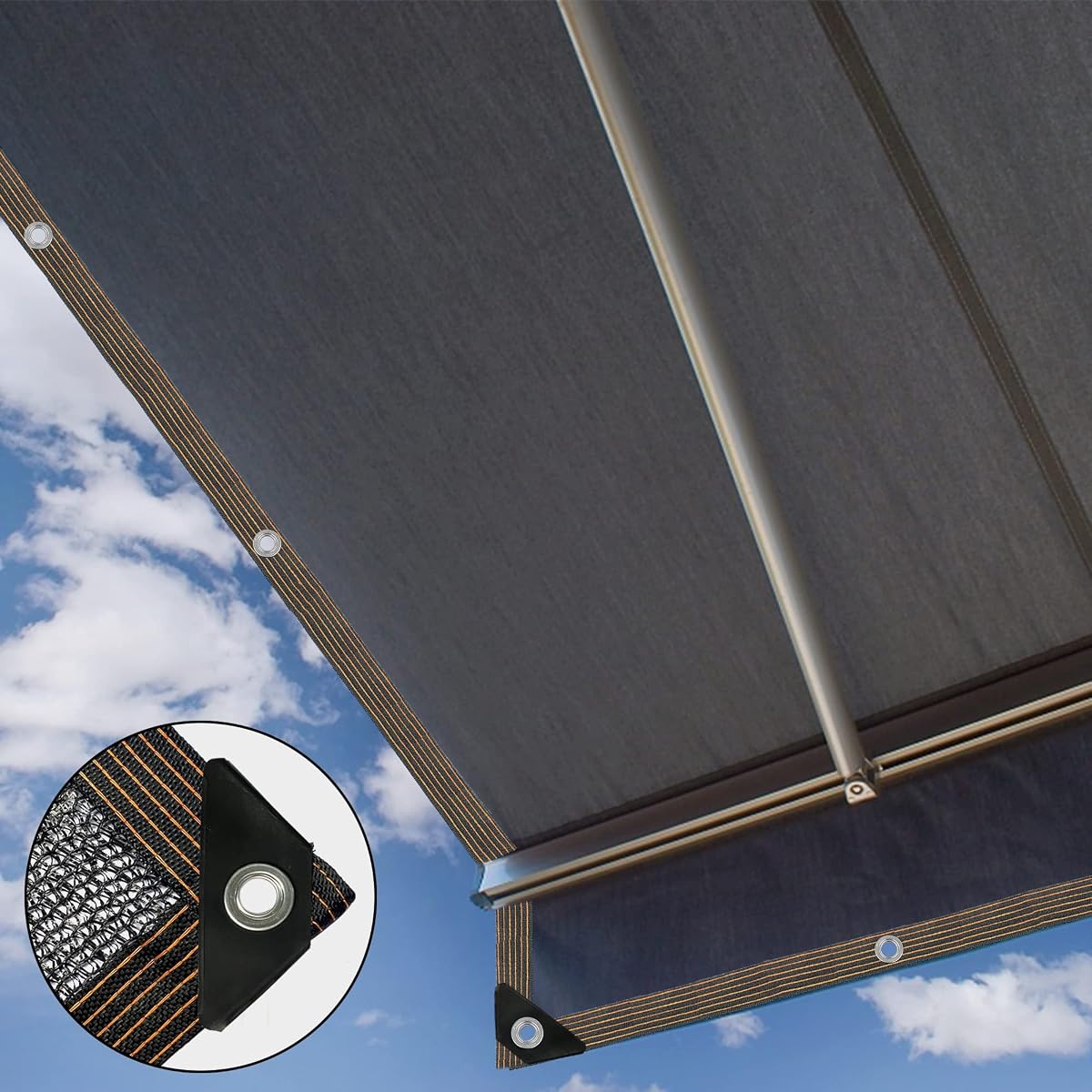 winemana 50% Black Shade Cloth, 14 x 20 FT Durable Mesh Tarp with Grommets, Garden Sunblock Shade Cloth Shading Antifreezing for Plants Cover, Greenhouse, Barns Kennel, Patio, Tomatoes - imagem de detalhe 6