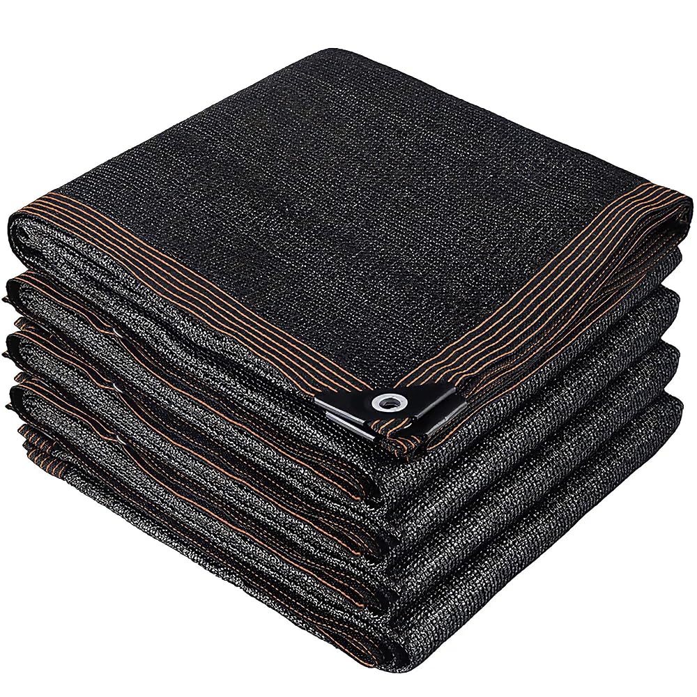 winemana 70% Black Shade Cloth, 12 x 12 FT Durable Mesh Tarp with Grommets, Resistant Garden Sun Shade Netting with Taped Edge for Plant Cover, Greenhouse, Patio, Tomatoes, Chicken Coop, Barn Kennel