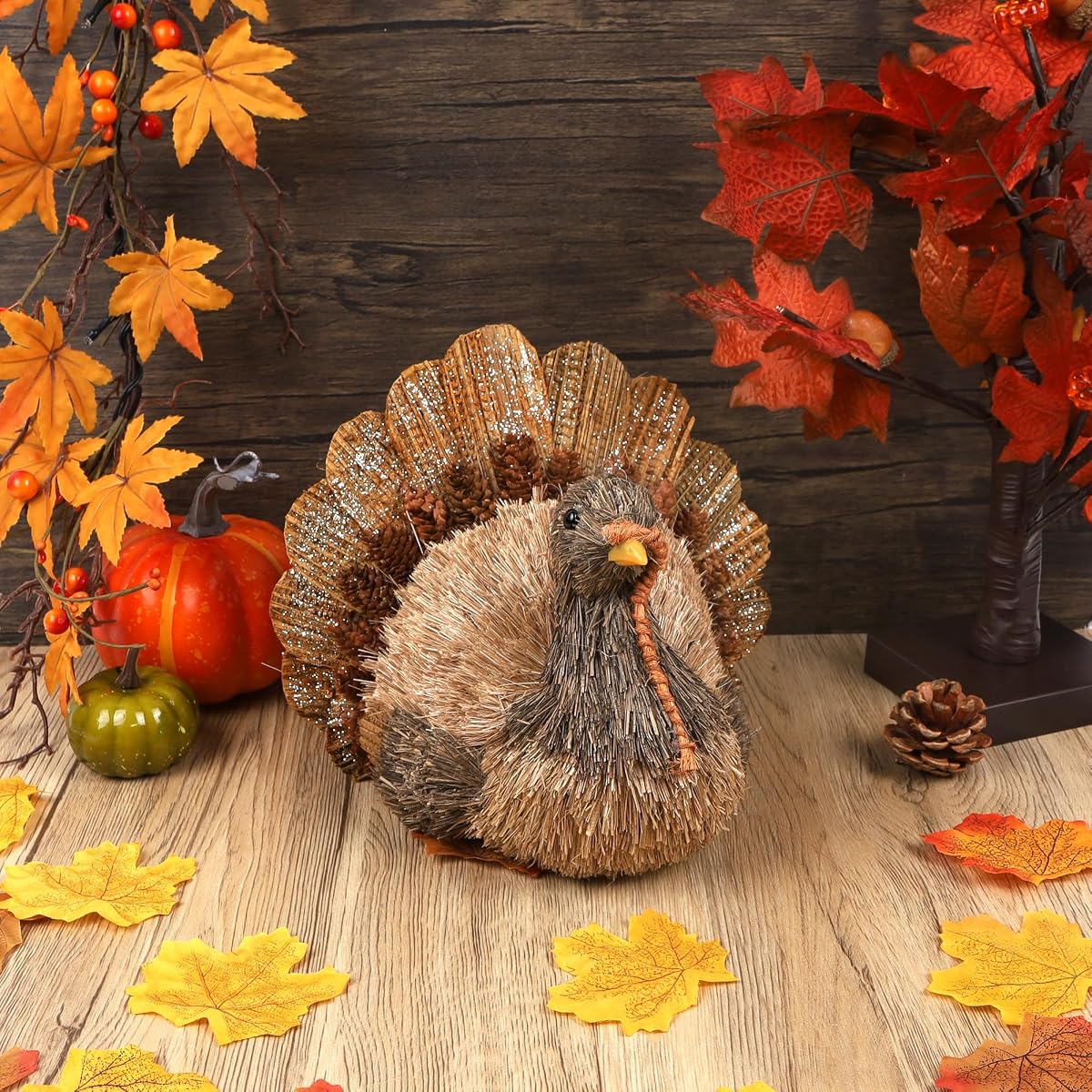 winemana Sisal Turkey Figurine – Thanksgiving Table Decorations Indoor - detail image 5