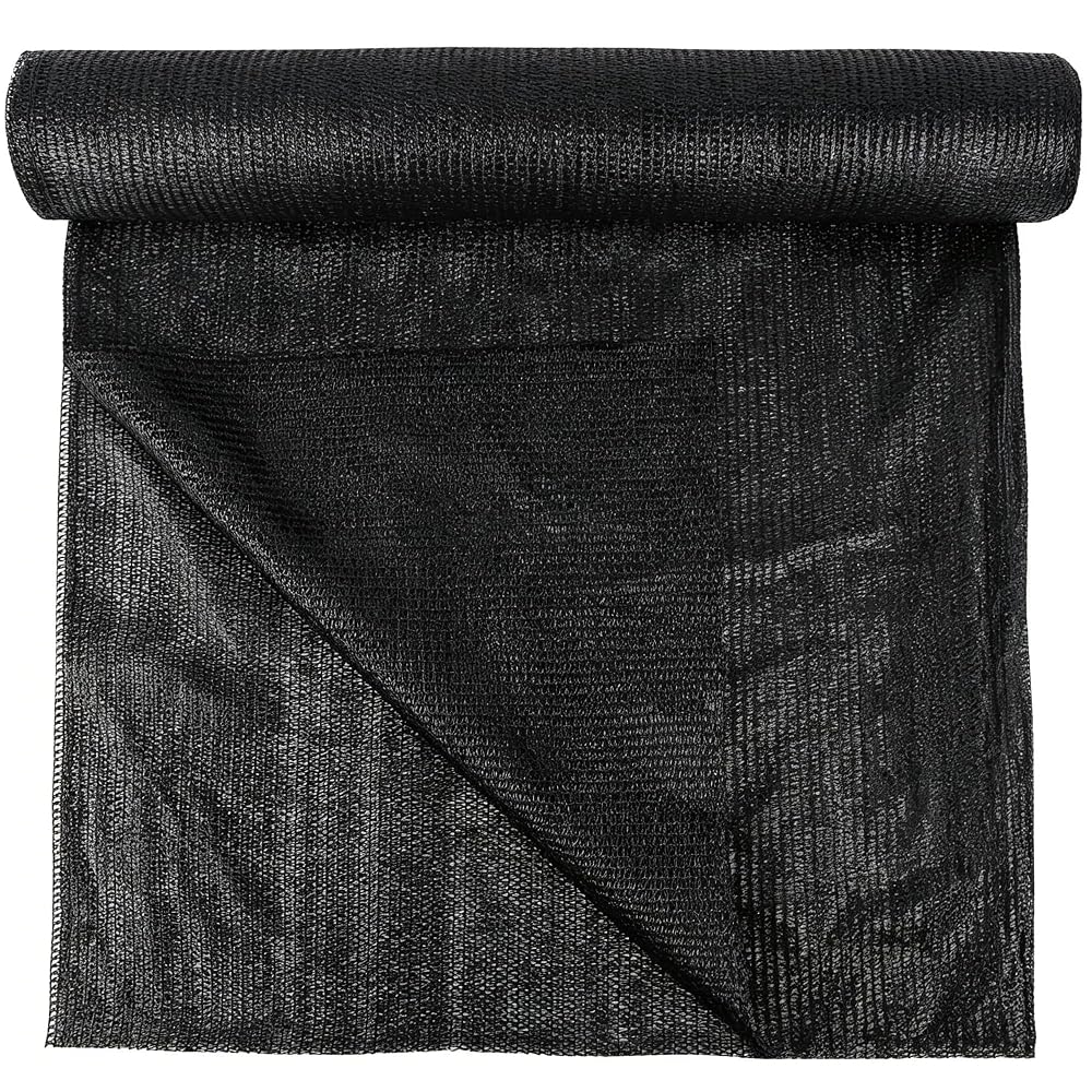winemana 120x6 FT Outdoor Shade Cloth for Garden & Plants - 90% Large Black Mesh Tarp, UV Resistant Woven Shade Fabric for Greenhouse Farm Row Cover Vegetables Sun Protection Poultry Run