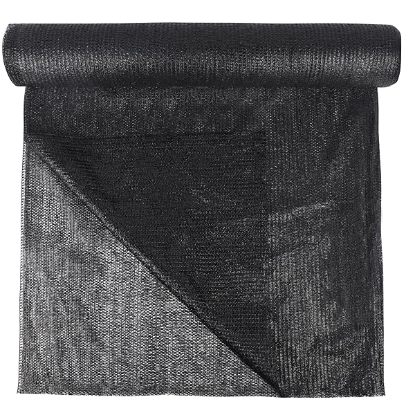 winemana 6x120 FT Outdoor Shade Cloth for Garden & Plants - 50% Large Black Mesh Tarp, UV Resistant Woven Shade Fabric for Greenhouse Farm Row Cover Vegetables Sun Protection Poultry Run