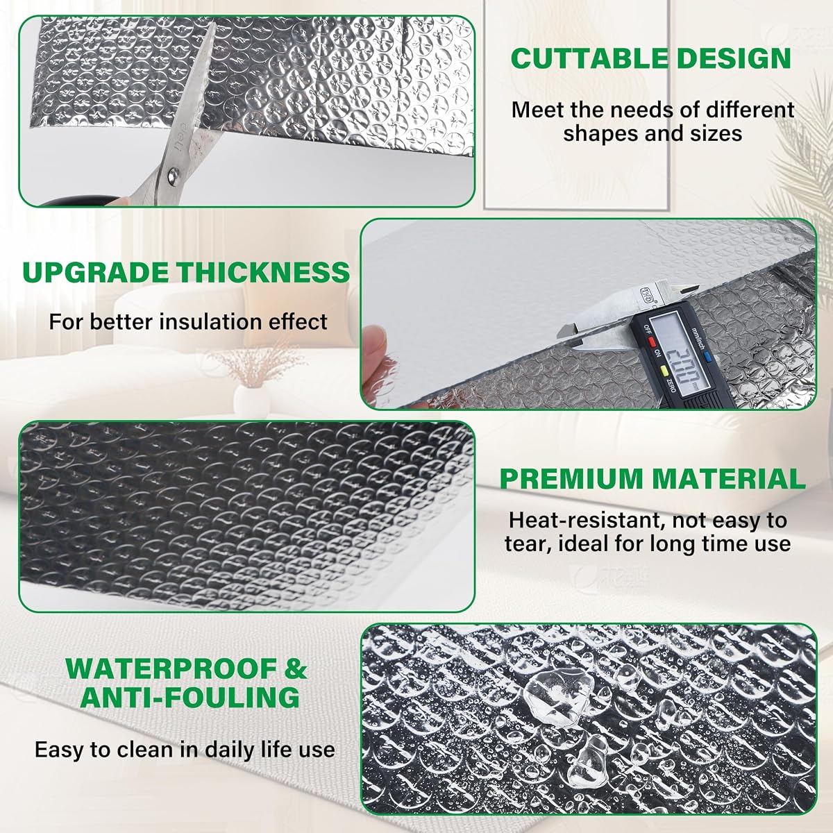 winemana 48IN x 10FT Window Insulation Roll, Reflective Window Heat Blocker - imagem de detalhe 1