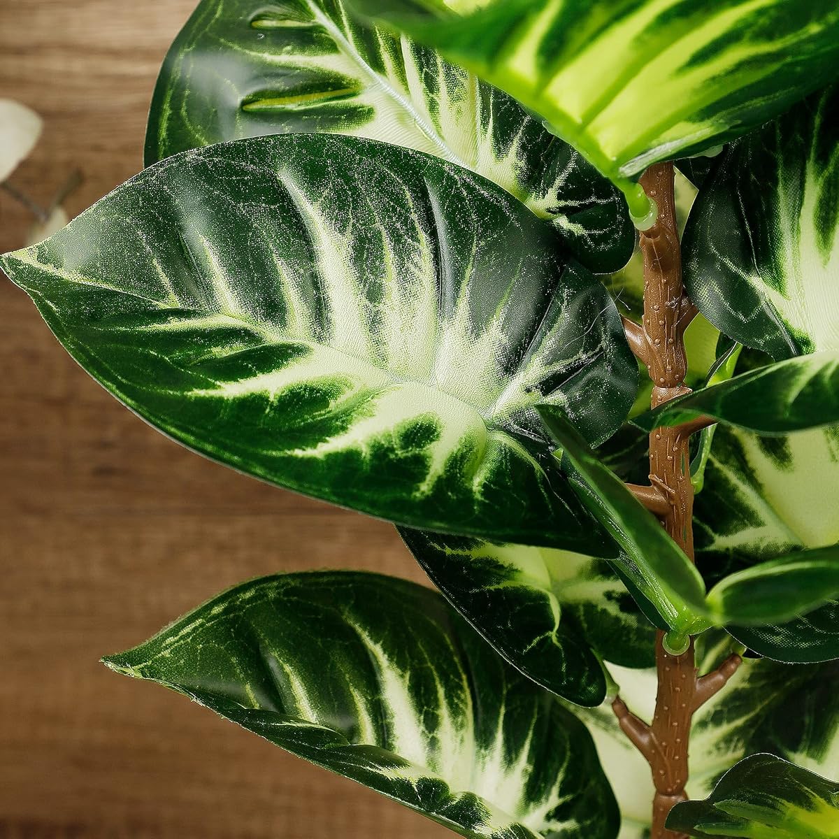 winemana Artificial Palm Plants 17" Large Faux Turtle Leaf in Pots, Fake Tropical Monstera Imitation Greenery for Home Kitchen Party Flowers Arrangement Indoor Decorations - imagem de detalhe 3