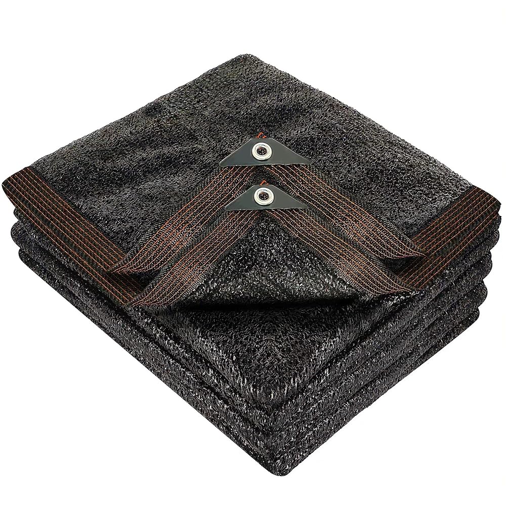 winemana 50% Black Shade Cloth, 8 x 20 FT Durable Mesh Tarp with Grommets, Garden Sunblock Shade Cloth Shading Antifreezing for Plants Cover, Greenhouse, Barns Kennel, Patio, Tomatoes