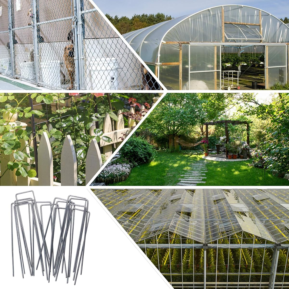 Winemana 100 PCS Garden Landscape Sod Staples, 6 Inches Sturdy Durable Rustproof Landscaping Staples for Weed Barrier Ground Cover Fence and Landscaping - 细节图 4