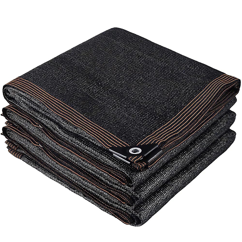 winemana 70% Black Shade Cloth, 8 x 12 FT Durable Mesh Tarp with Grommets, Resistant Garden Sun Shade Netting with Taped Edge for Plant Cover, Greenhouse, Patio, Tomatoes, Chicken Coop, Barn Kennel