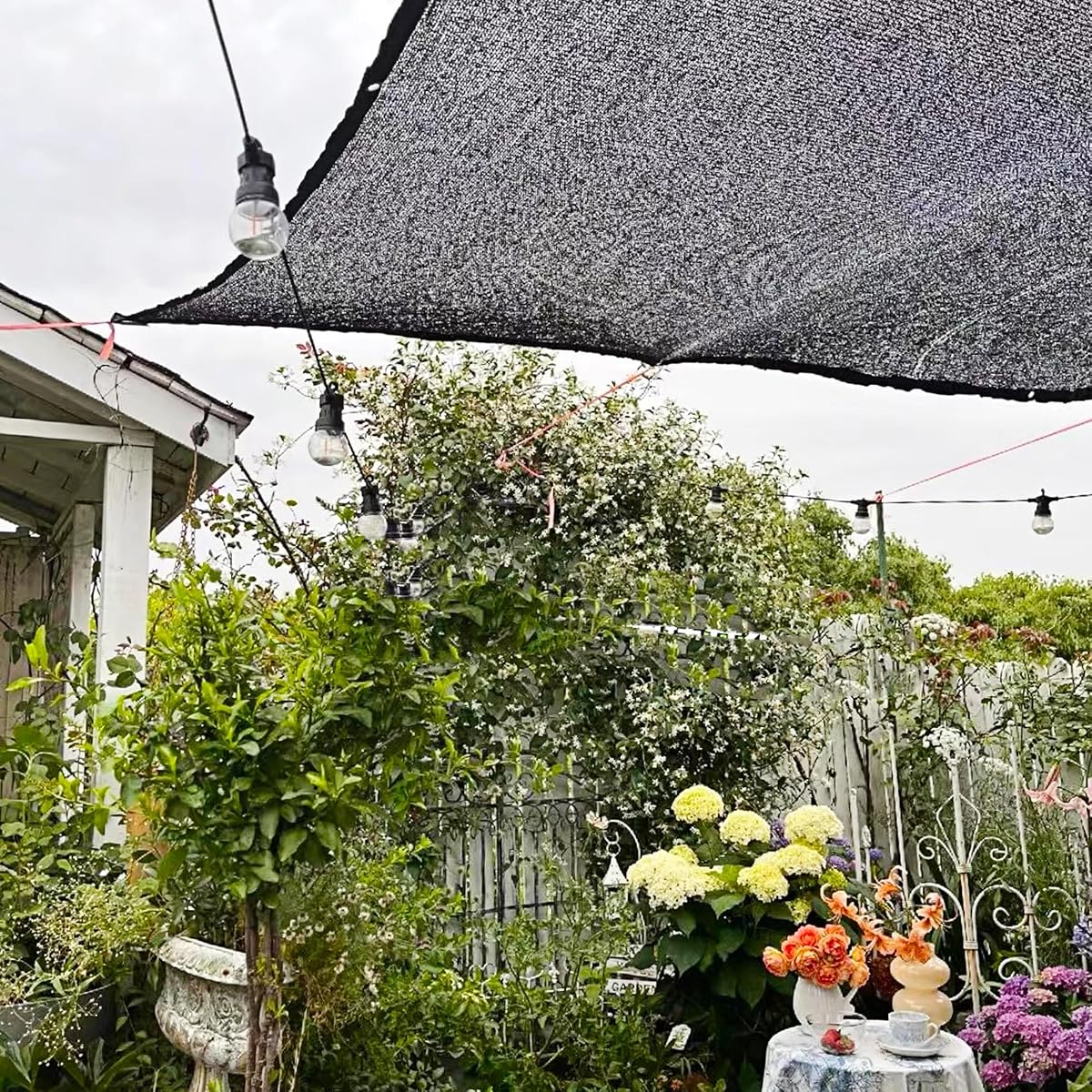 winemana 50% Black Shade Cloth, 6.6 x 6.6 FT Durable Mesh Tarp with Grommets, Garden Sunblock Shade Cloth Shading Antifreezing for Plants Cover, Greenhouse, Barns Kennel, Patio, Tomatoes - imagem de detalhe 6